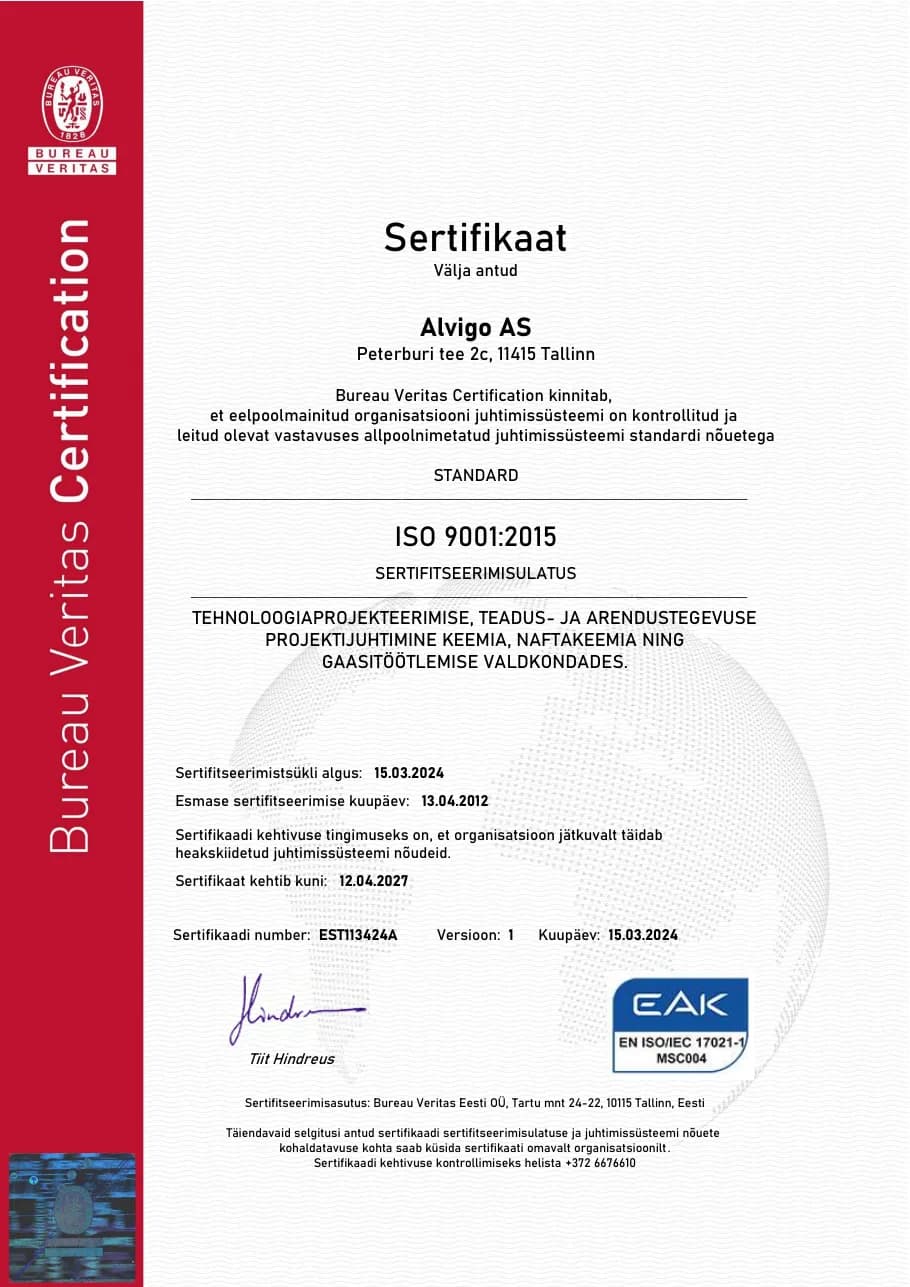 ISO 9001:2015 — Kvaliteedijuhtimissüsteem